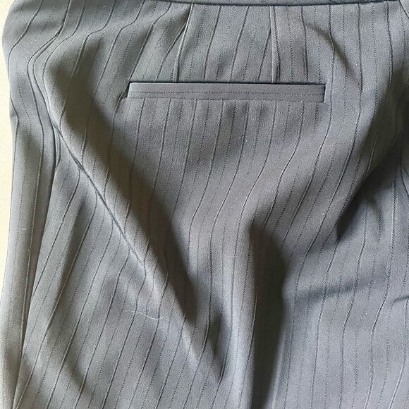 Elie Tahari Black Textured Stripe Wide Leg Trousers Sz 4 - Picture 5 of 5
